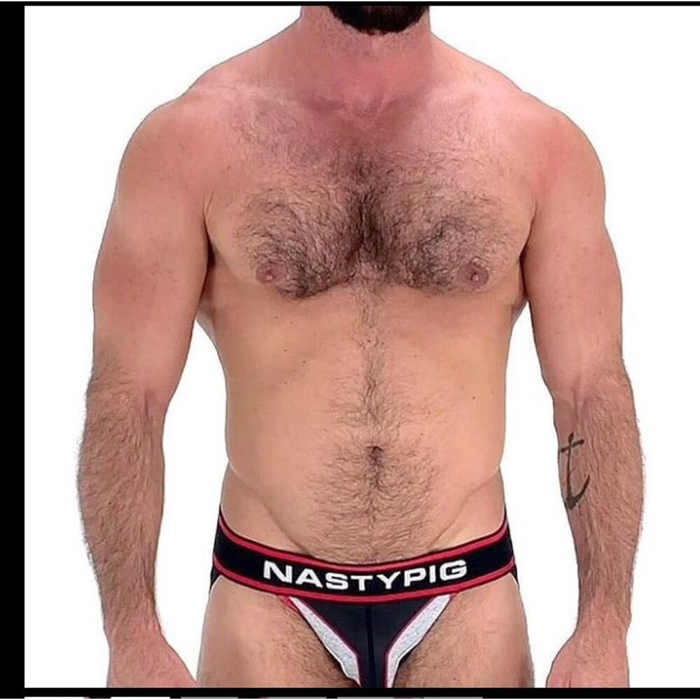 Mens *RARE* Jockstrap Nasty Pig "Clamp" Red/Gray/Black XXL